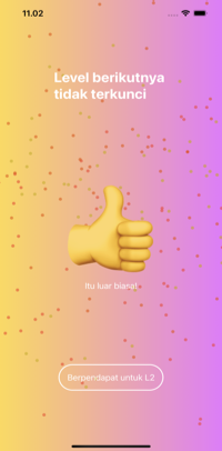 Level baru tidak terkunci dalam aplikasi guru matematika. Pergi ke Level 2