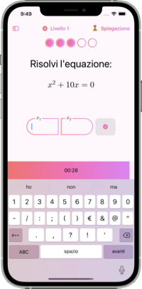 Applicazione mobile Guru di matematica. Una lezione che insegna a risolvere rapidamente le equazioni quadratiche