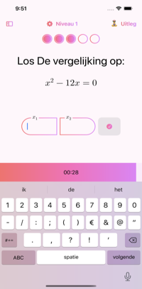Kwadratische vergelijkingen om les te oplossen. Een student moet 5 punten krijgen om een ​​volgende niveau te bereiken